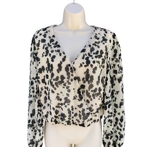 Japna Black and White Patterned Blouse